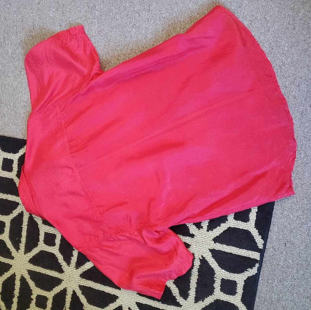 Red Silk Blouse - Picture 6 of 16